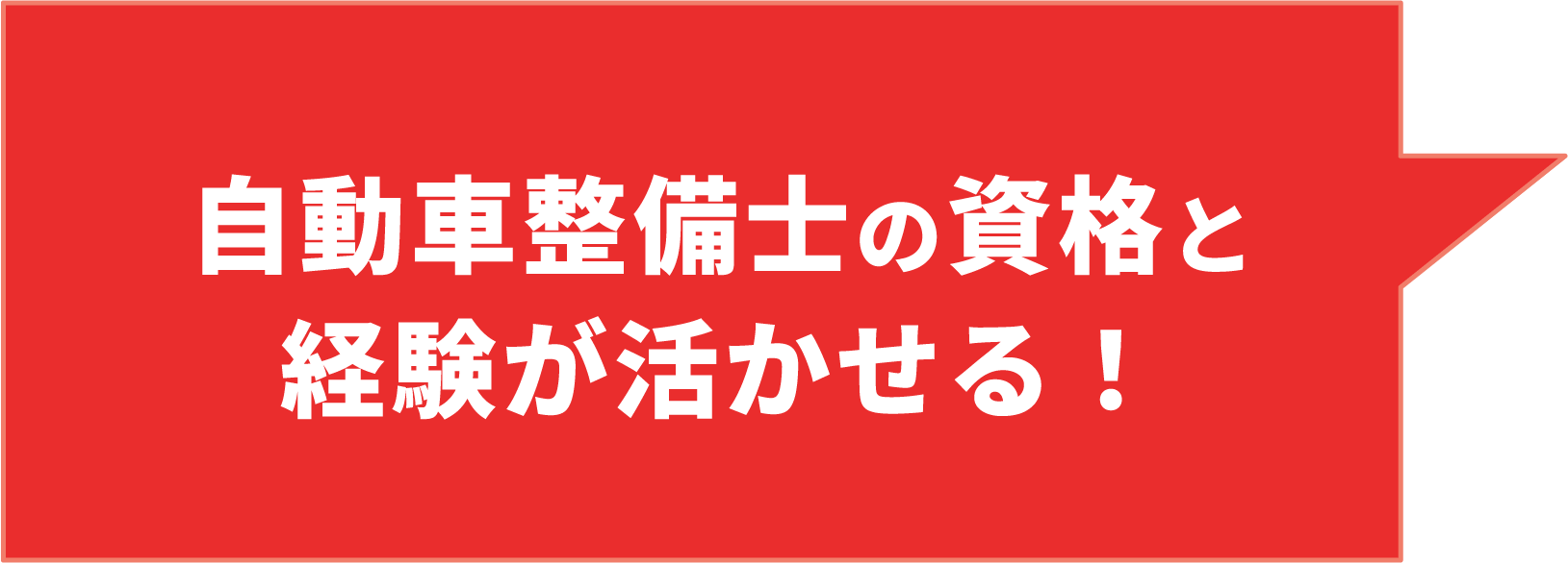 ⾃動⾞整備⼠の資格と経験が活かせる！